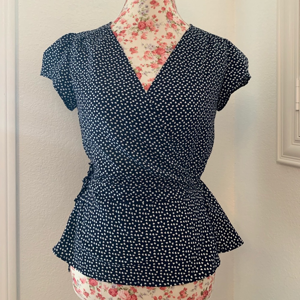 Cute, Romantic, Heart 💜 Print Blouse